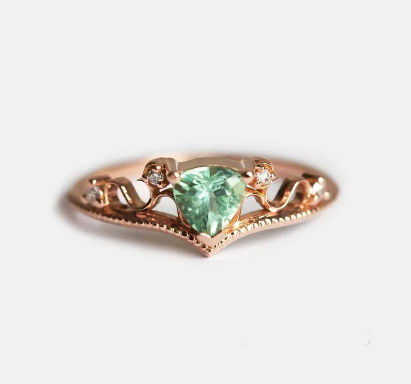 TOURMALINE RING SET, DIAMOND RING vy 4