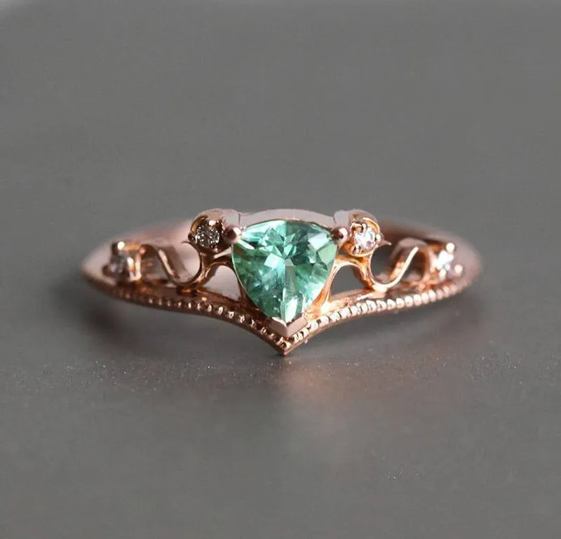 TOURMALINE RING SET, DIAMOND RING vy 8