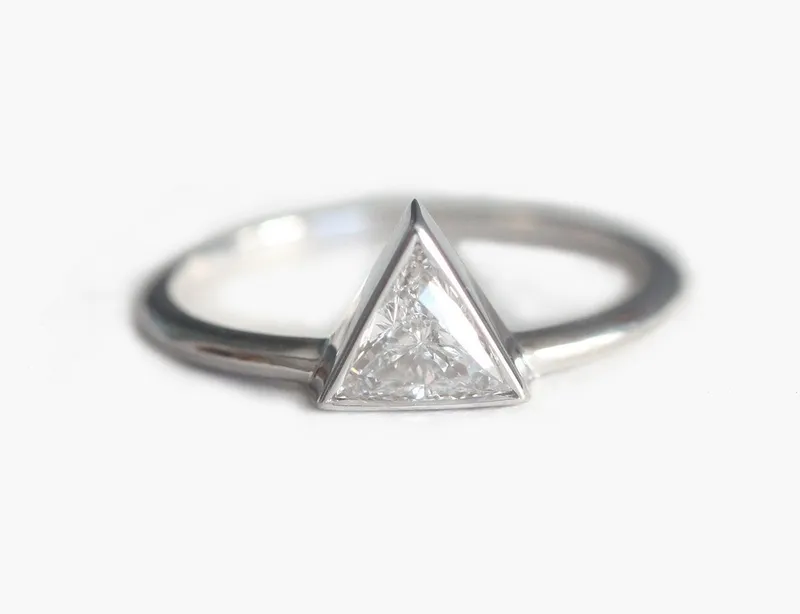 Triangle Cut 0.4 Carat Diamond Solitaire Engagement Ring diamond engagement ring