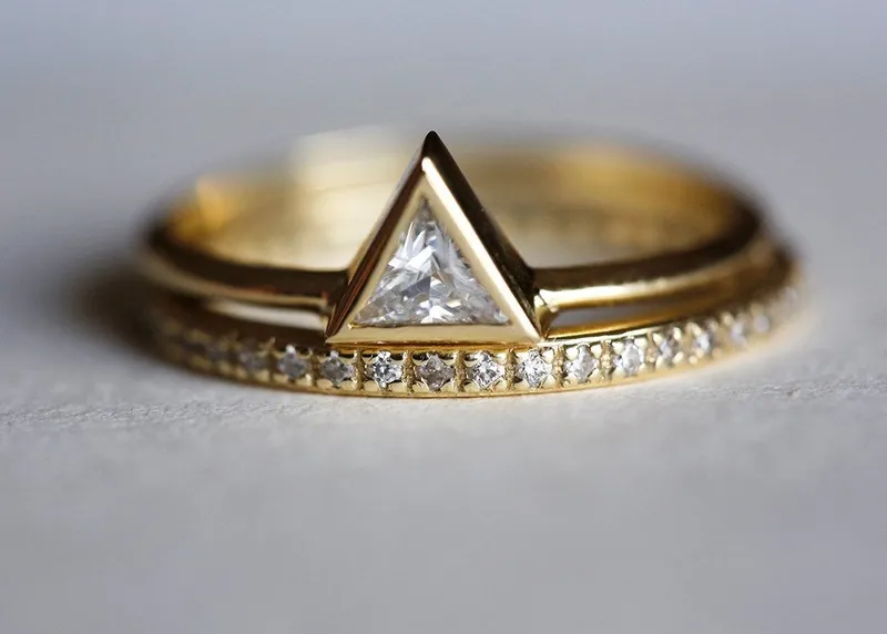 Trillion Diamond Engagement Set With Full Eternity Ring vy 2