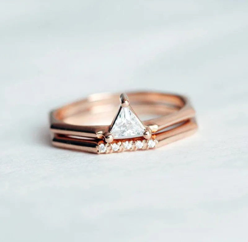 Trillion Diamond Engagement Set With Full Eternity Ring vy 5