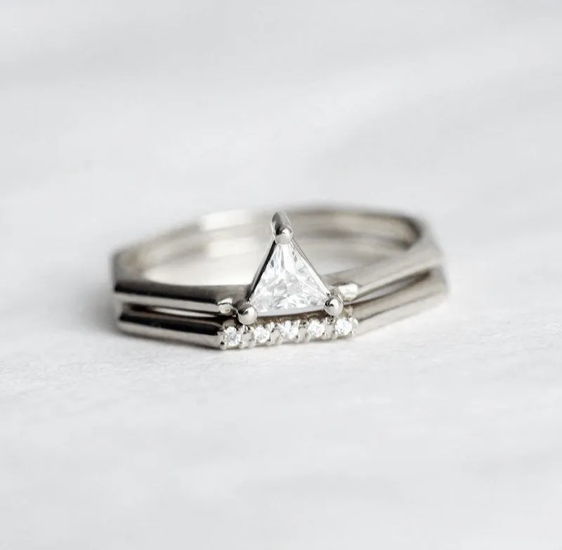 Trillion Diamond Engagement Set With Full Eternity Ring vy 6