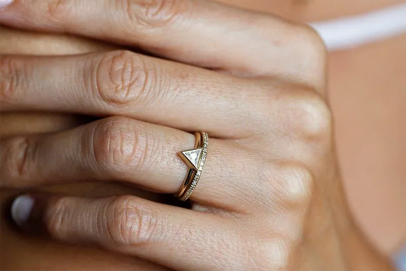 Trillion Diamond Engagement Set With Full Eternity Ring diamond engagement ring