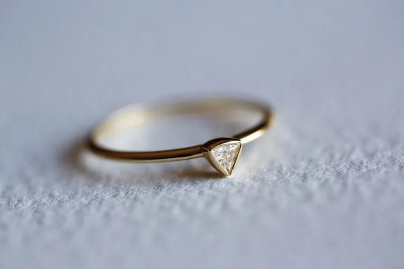 Trillion Diamond Ring, Diamond Engagement Ring vy 2