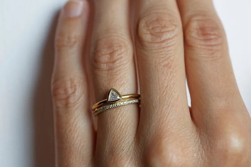 Trillion Diamond Ring, Diamond Engagement Ring view 3