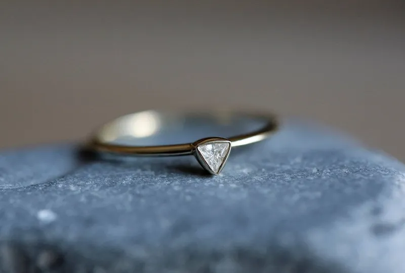 Trillion Diamond Ring, Diamond Engagement Ring vy 5