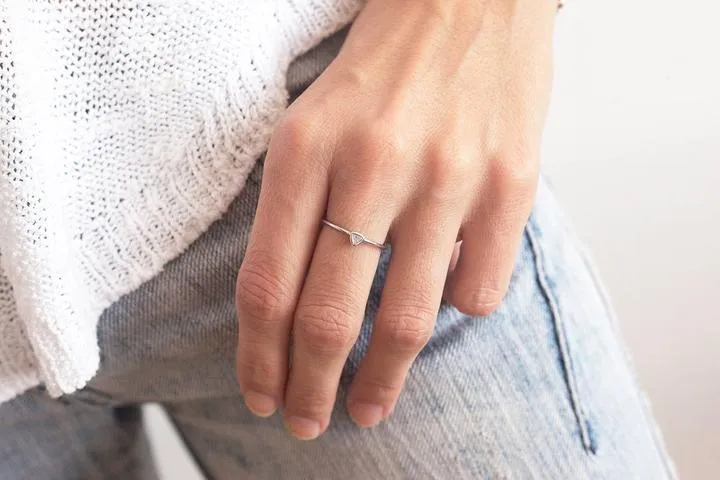 Trillion Diamond Ring, Diamond Engagement Ring vy 6