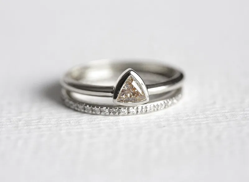 Trillion Diamond Ring, Diamond Engagement Ring view 7