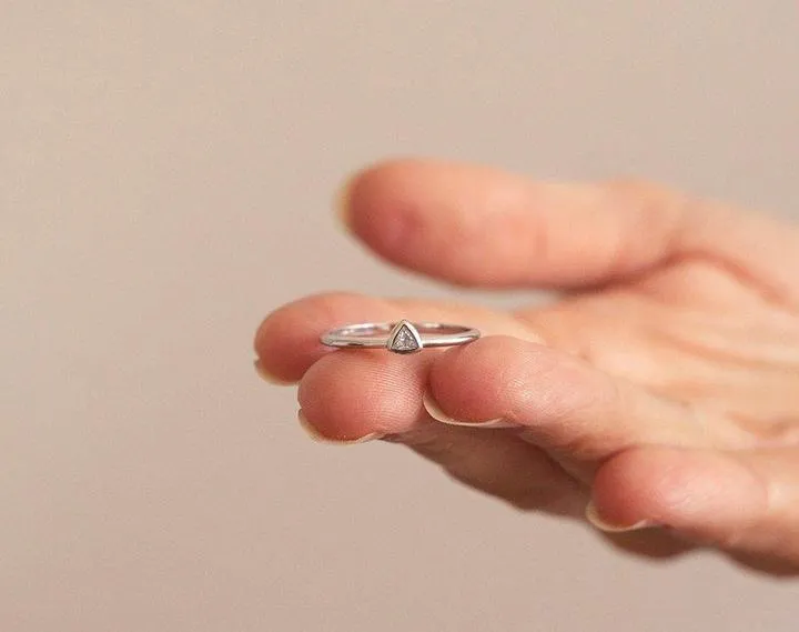 Trillion Diamond Ring, Diamond Engagement Ring vy 7