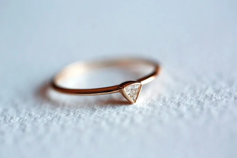 Trillion Diamond Ring, Diamond Engagement Ring vy 8