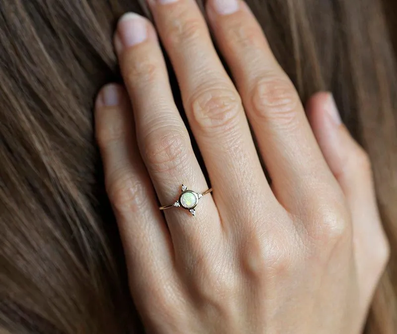 Trisha Round Opal Ring view 2