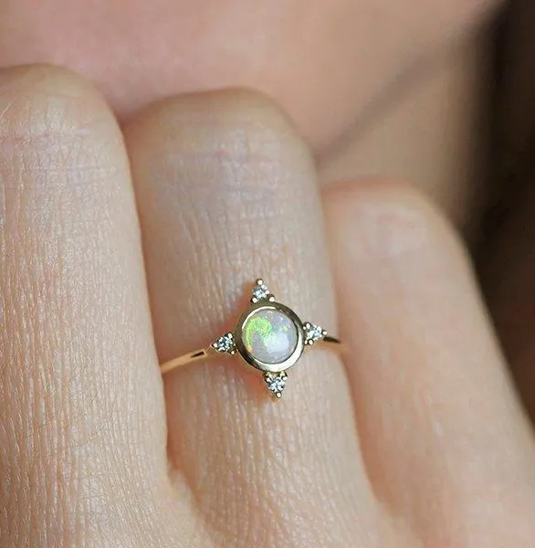 Trisha Round Opal Ring view 3
