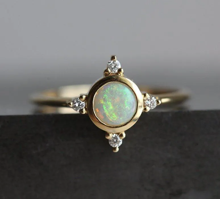Trisha Round Opal Ring view 4
