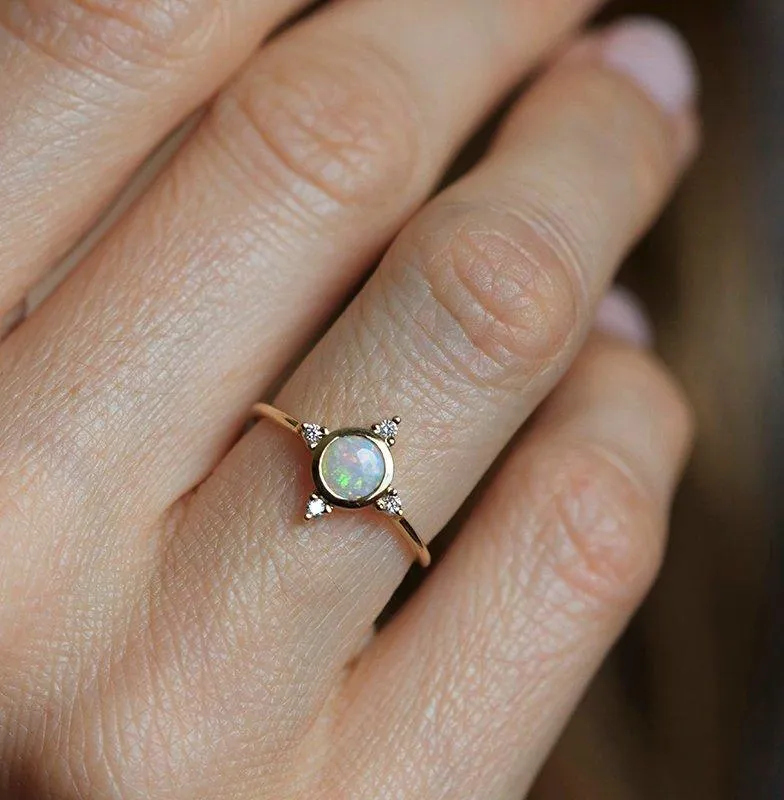 Trisha Round Opal Ring view 5