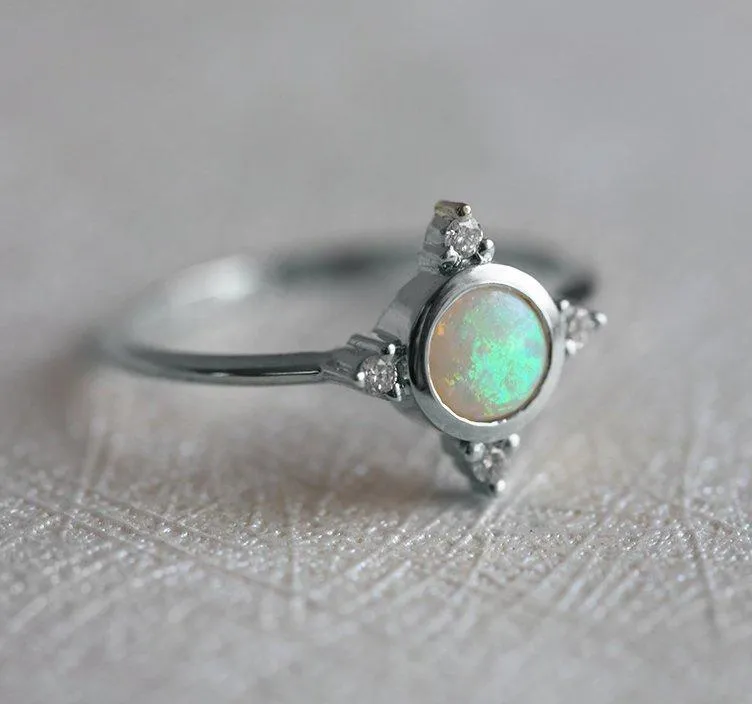 Trisha Round Opal Ring view 6
