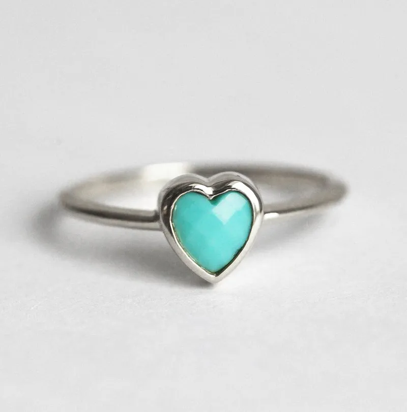 Turquoise Ring, 14K Gold Wedding Ring view 6