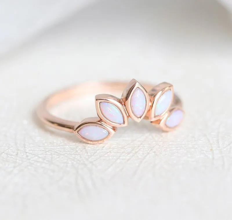 Turquoise Ring, Wedding Band view 4