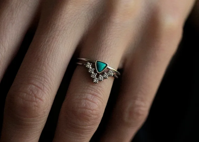 Turquoise Ring, Wedding Ring view 5