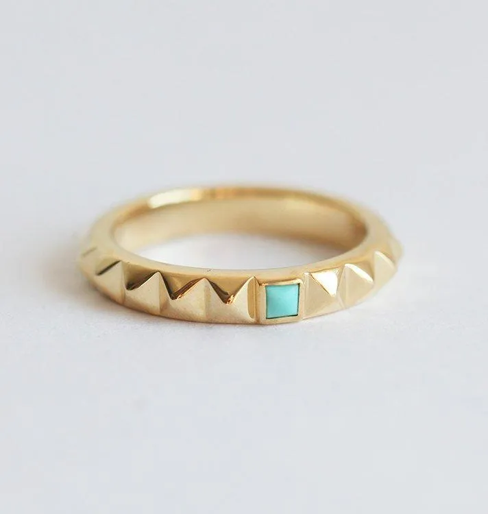 Turquoise Wedding Band, Turquoise Wedding Ring view 3