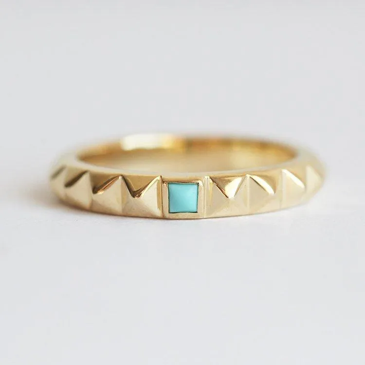 Turquoise Wedding Band, Turquoise Wedding Ring view 4