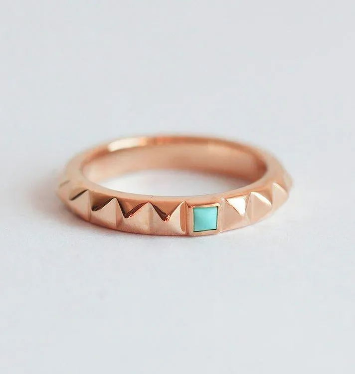 Turquoise Wedding Band, Turquoise Wedding Ring view 6
