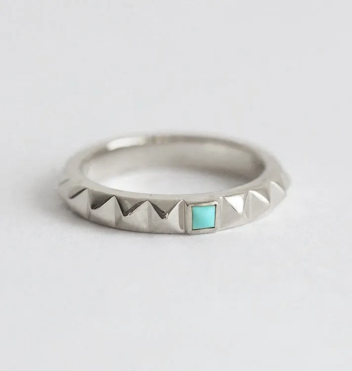 Turquoise Wedding Band, Turquoise Wedding Ring view 7