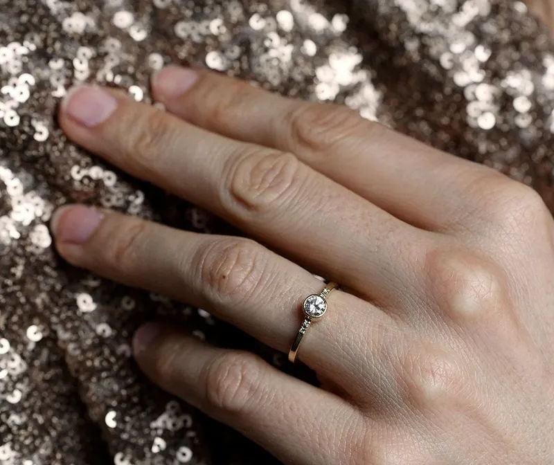Uman Round Diamond Engagement Ring view 2