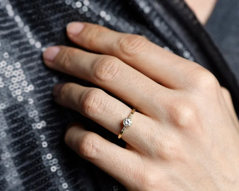 Uman Round Diamond Engagement Ring view 4