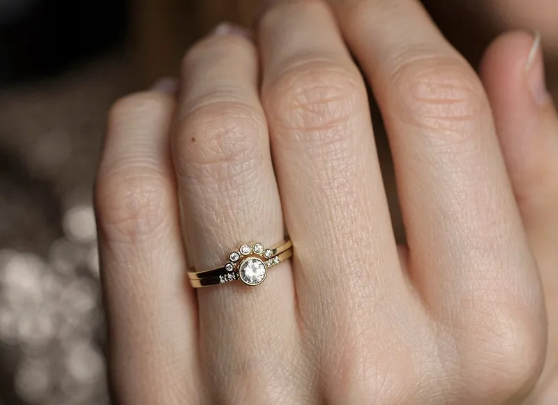Uman Round Diamond Engagement Ring view 5