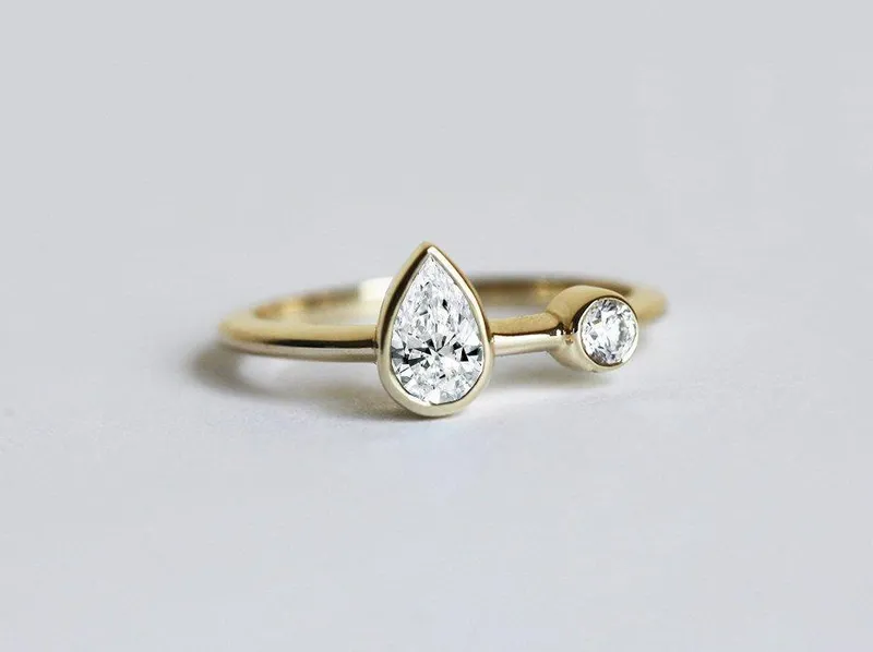 Unique Pear Diamond Ring, Diamond Engagement Ring view 2