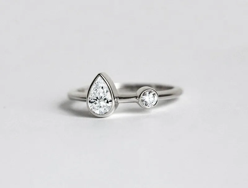 Unique Pear Diamond Ring, Diamond Engagement Ring view 5