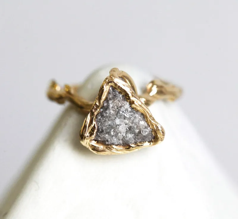 UNIQUE RAW DIAMOND RING, NATURAL DIAMOND RING vy 11