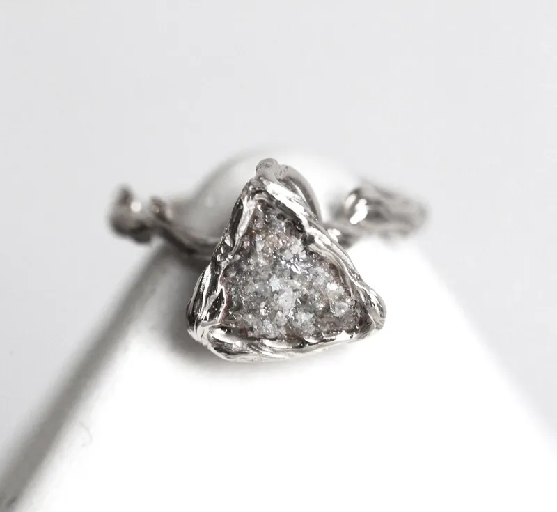 UNIQUE RAW DIAMOND RING, NATURAL DIAMOND RING vy 12