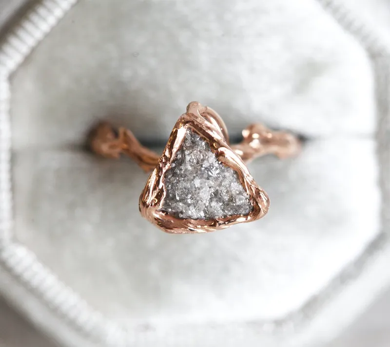 UNIQUE RAW DIAMOND RING, NATURAL DIAMOND RING vy 3