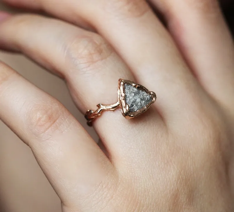 UNIQUE RAW DIAMOND RING, NATURAL DIAMOND RING vy 4