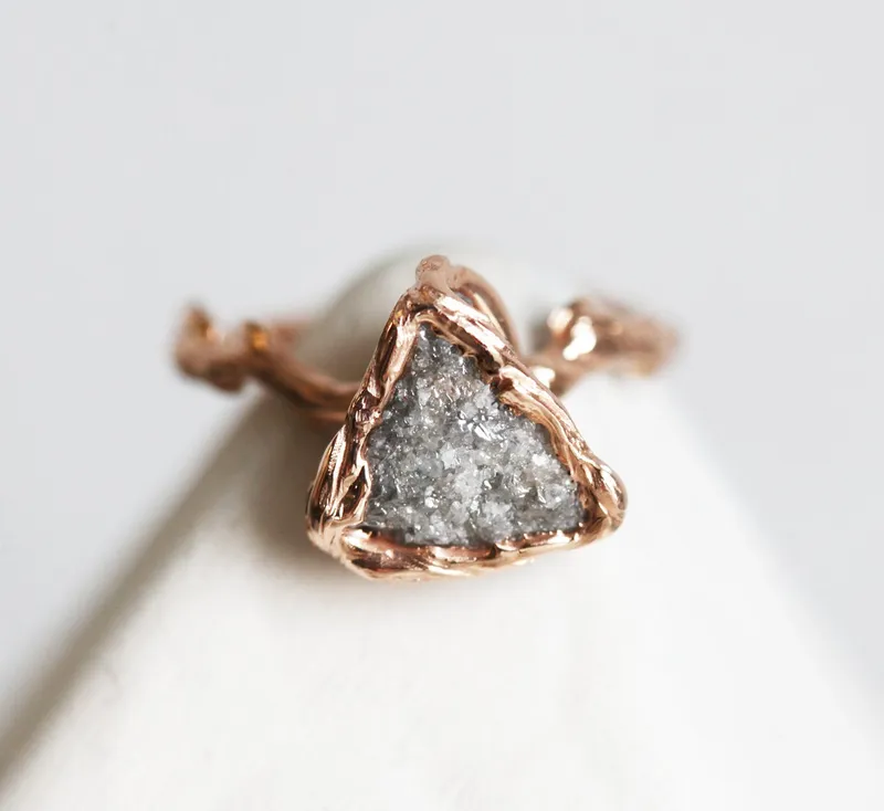 UNIQUE RAW DIAMOND RING, NATURAL DIAMOND RING vy 5