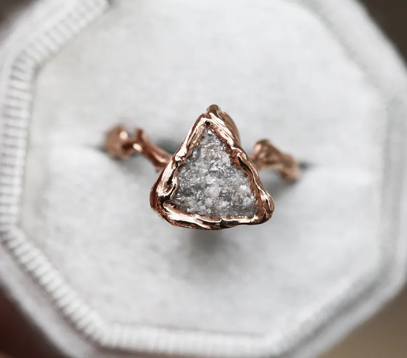 UNIQUE RAW DIAMOND RING, NATURAL DIAMOND RING vy 6