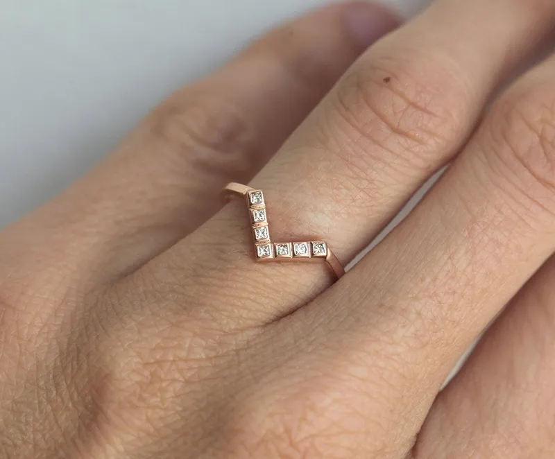 V Diamond Ring, V Diamond Band vy 3