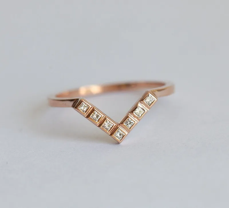 V Diamond Ring, V Diamond Band vy 4