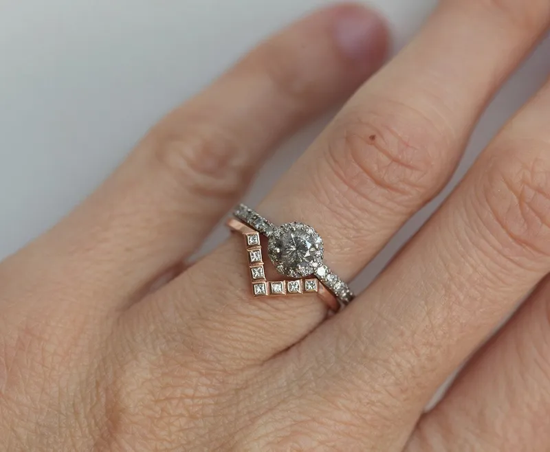 V Diamond Ring, V Diamond Band vy 5