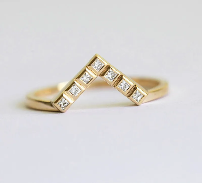 V Diamond Ring, V Diamond Band vy 6
