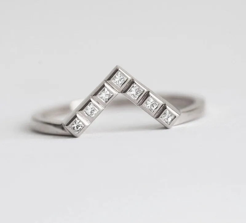 V Diamond Ring, V Diamond Band vy 7