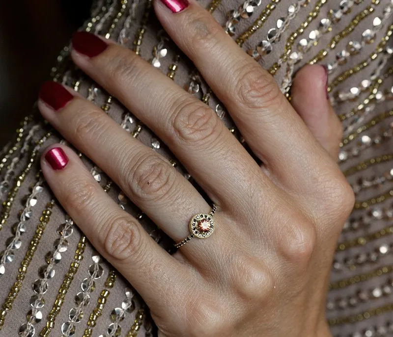 VALERIE ORANGE SAPPHIRE RING view 4