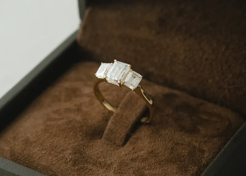 ESMERALDA emerald emerald cut engagement ring