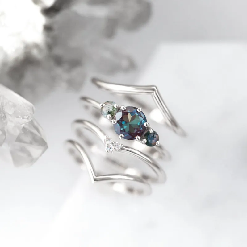 Vania Alexandrite Ring Set view 12