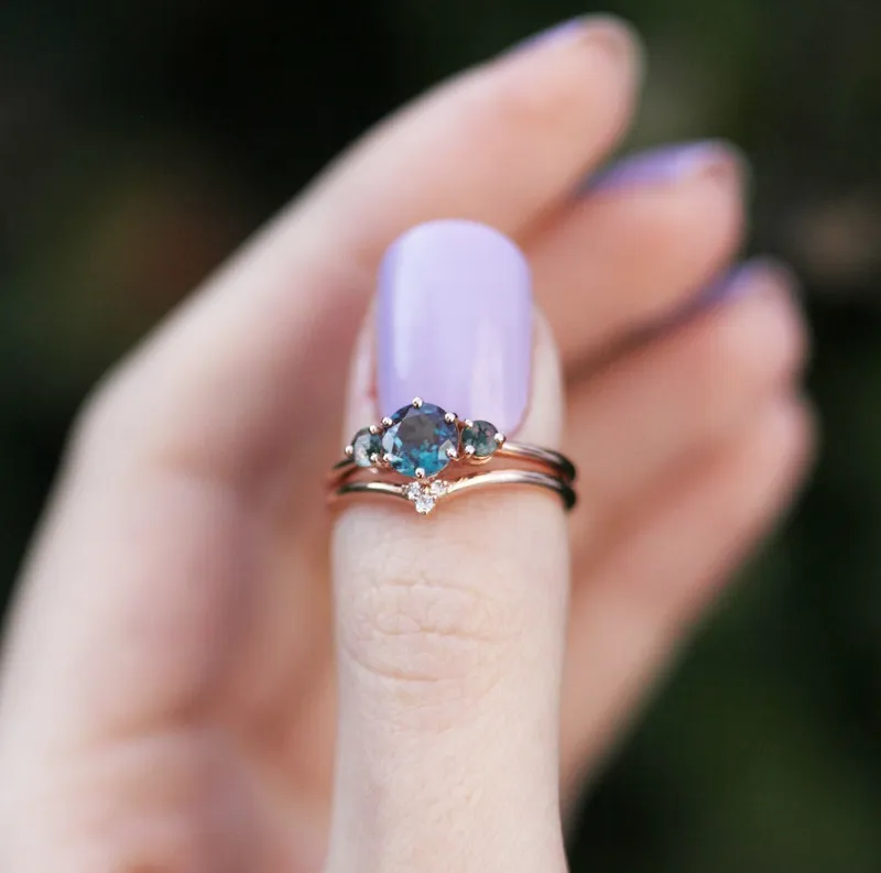 Vania Alexandrite Ring Set view 2