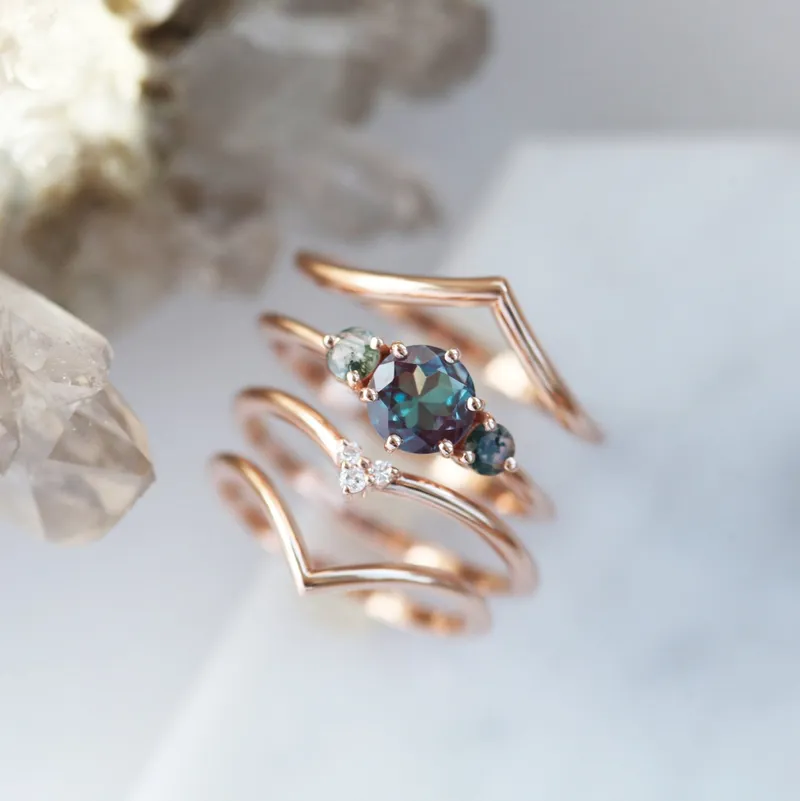 Vania Alexandrite Ring Set view 5