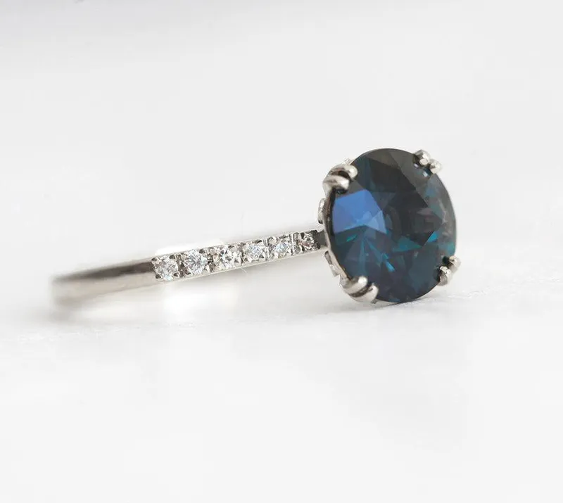 Vida Teal Sapphire Diamond Ring vy 10