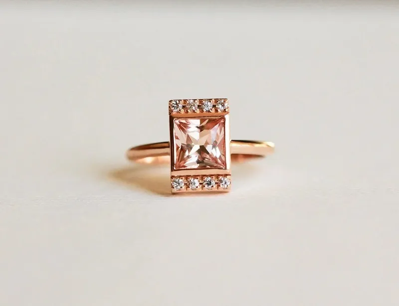 Vienna Princess Cut Morganite Ring engagement ring