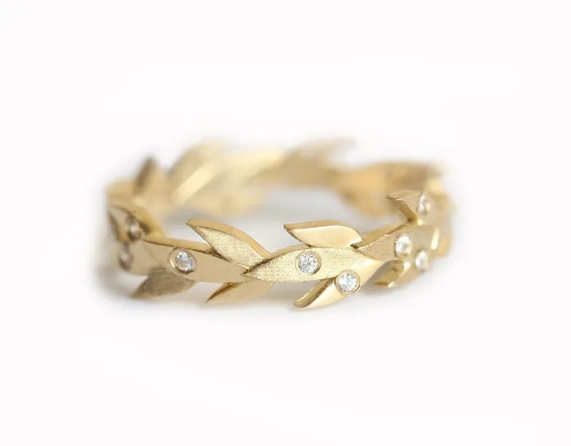 VINE WEDDING BAND, VINE WEDDING RING view 3